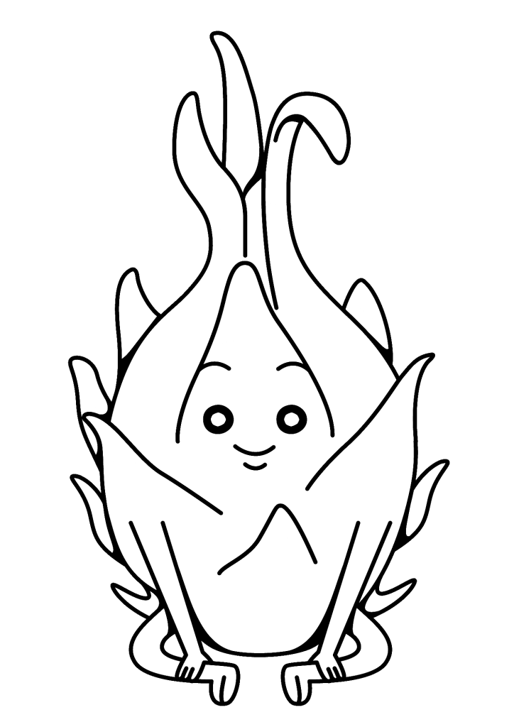 Cute Dragon Fruit Coloring Pages