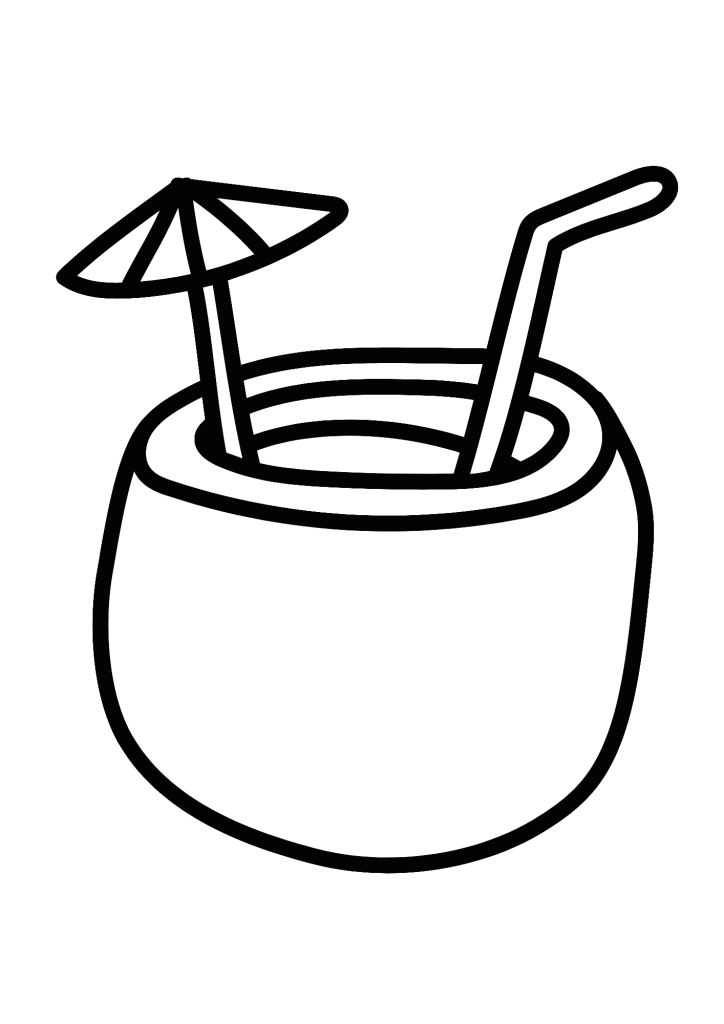 Fresh Coconut Drawing Coloring Pages