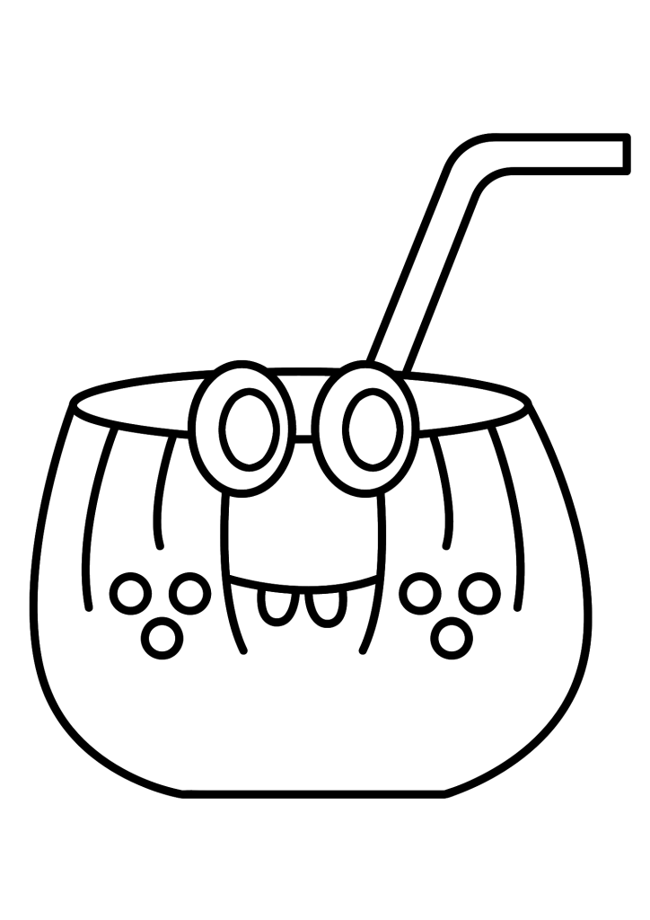 Funny Coconut Coloring Pages