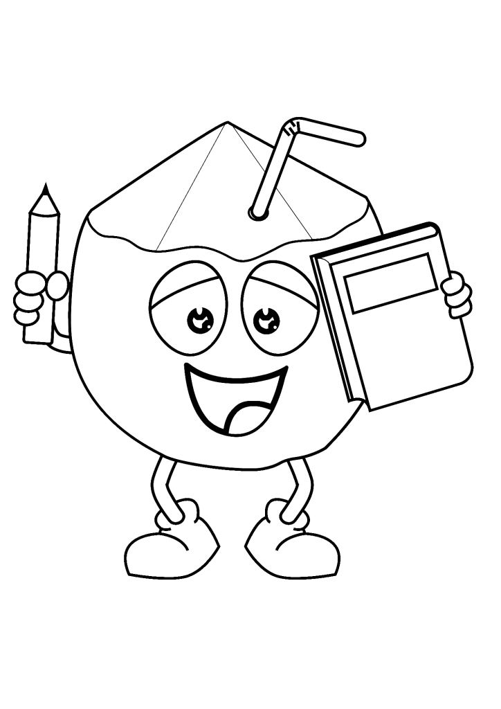 Green Coconut Coloring Pages