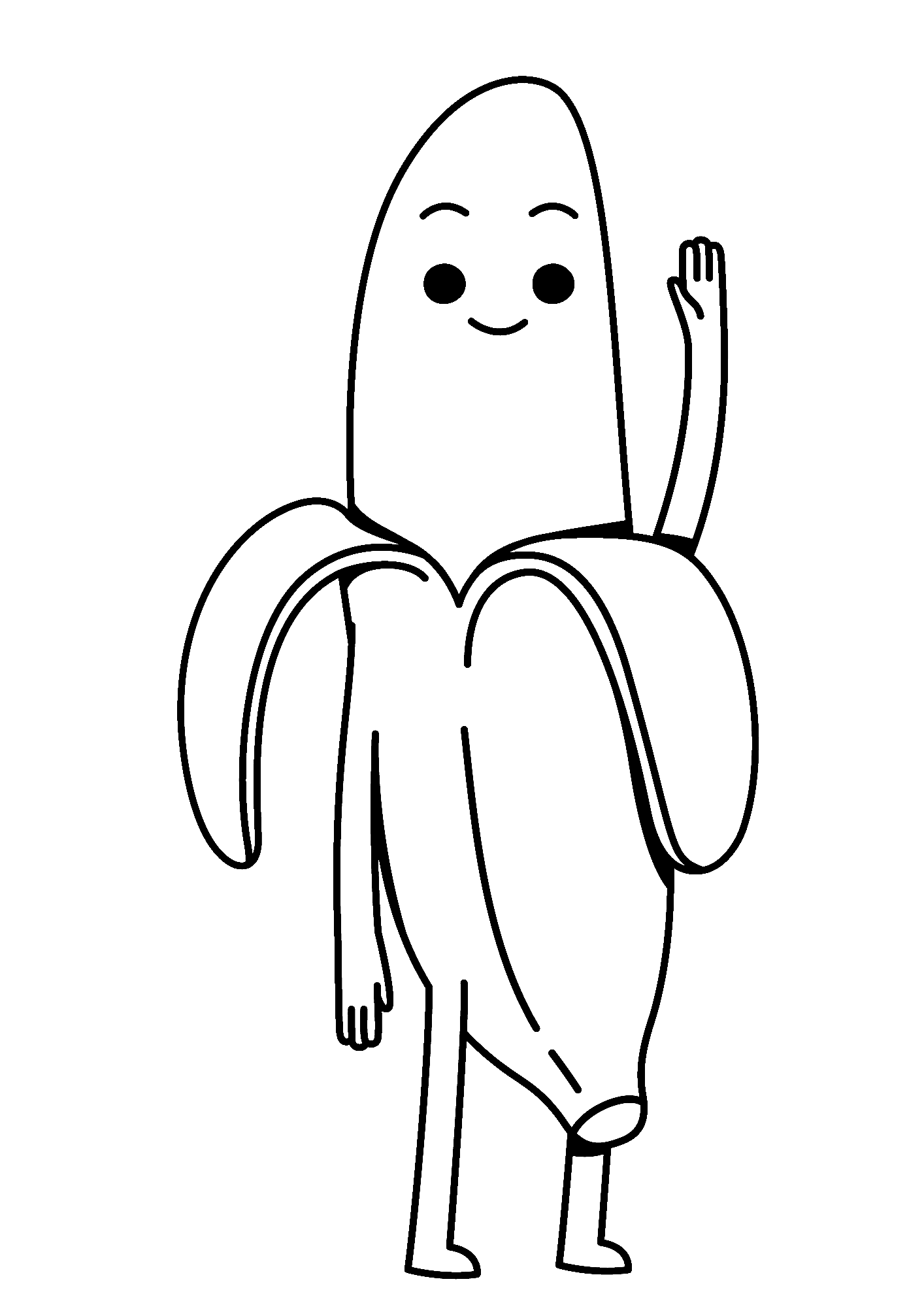Lovely Banana Coloring Pages