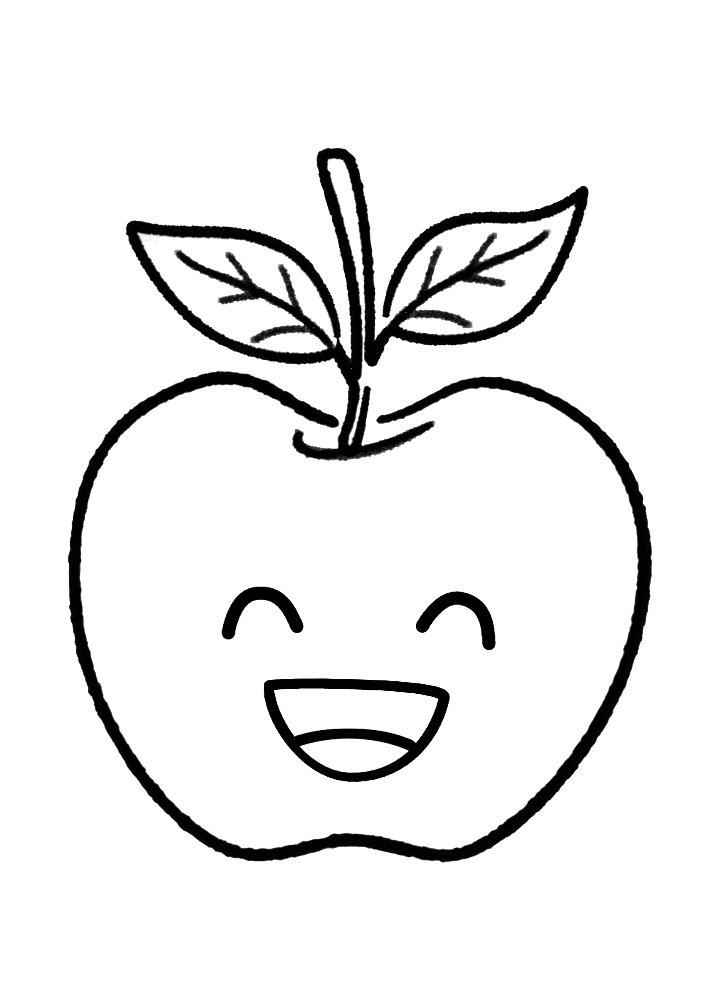 Lovely Apple Emoji Coloring Page