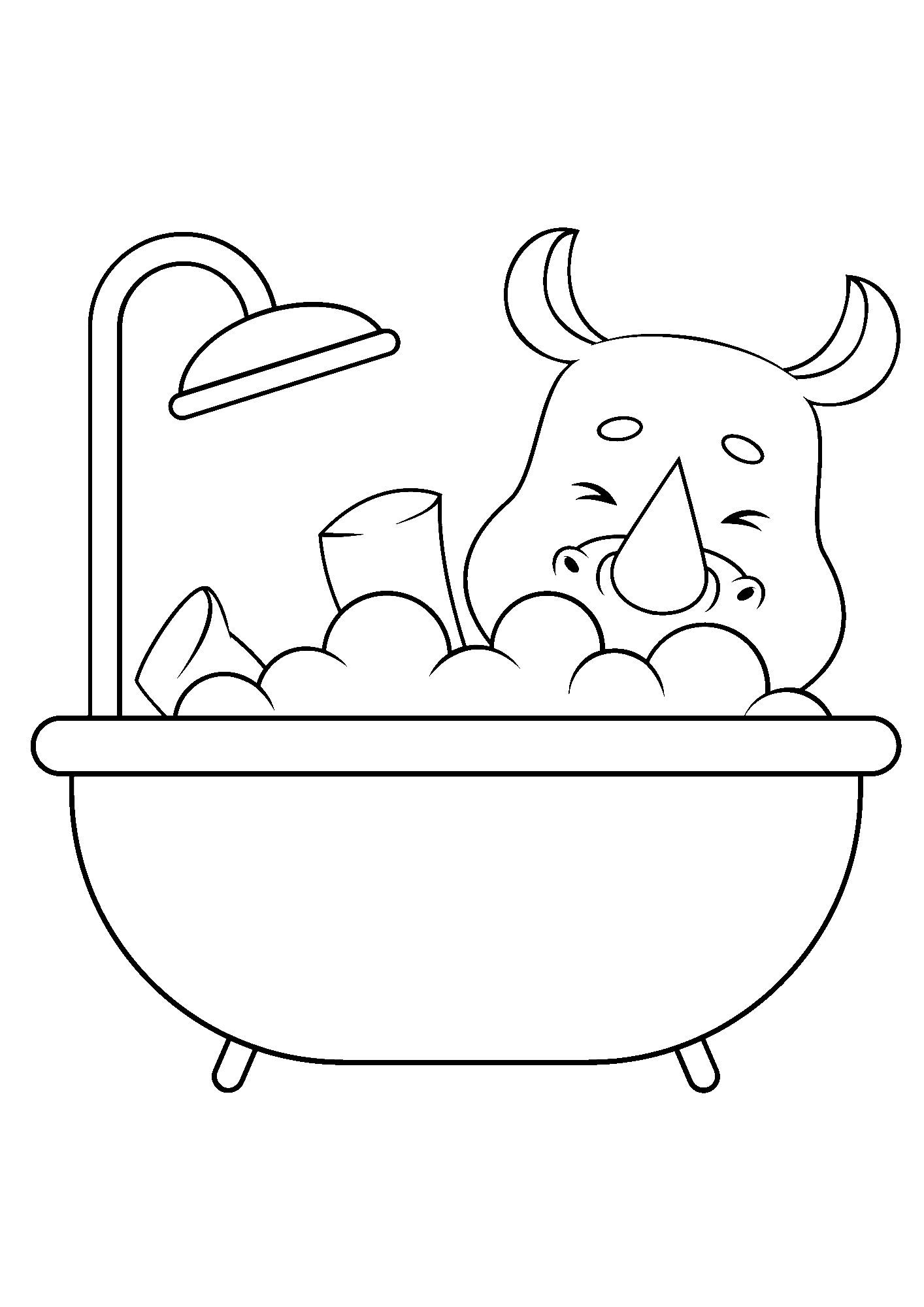 Rhino Drawing For Children Coloring Pages