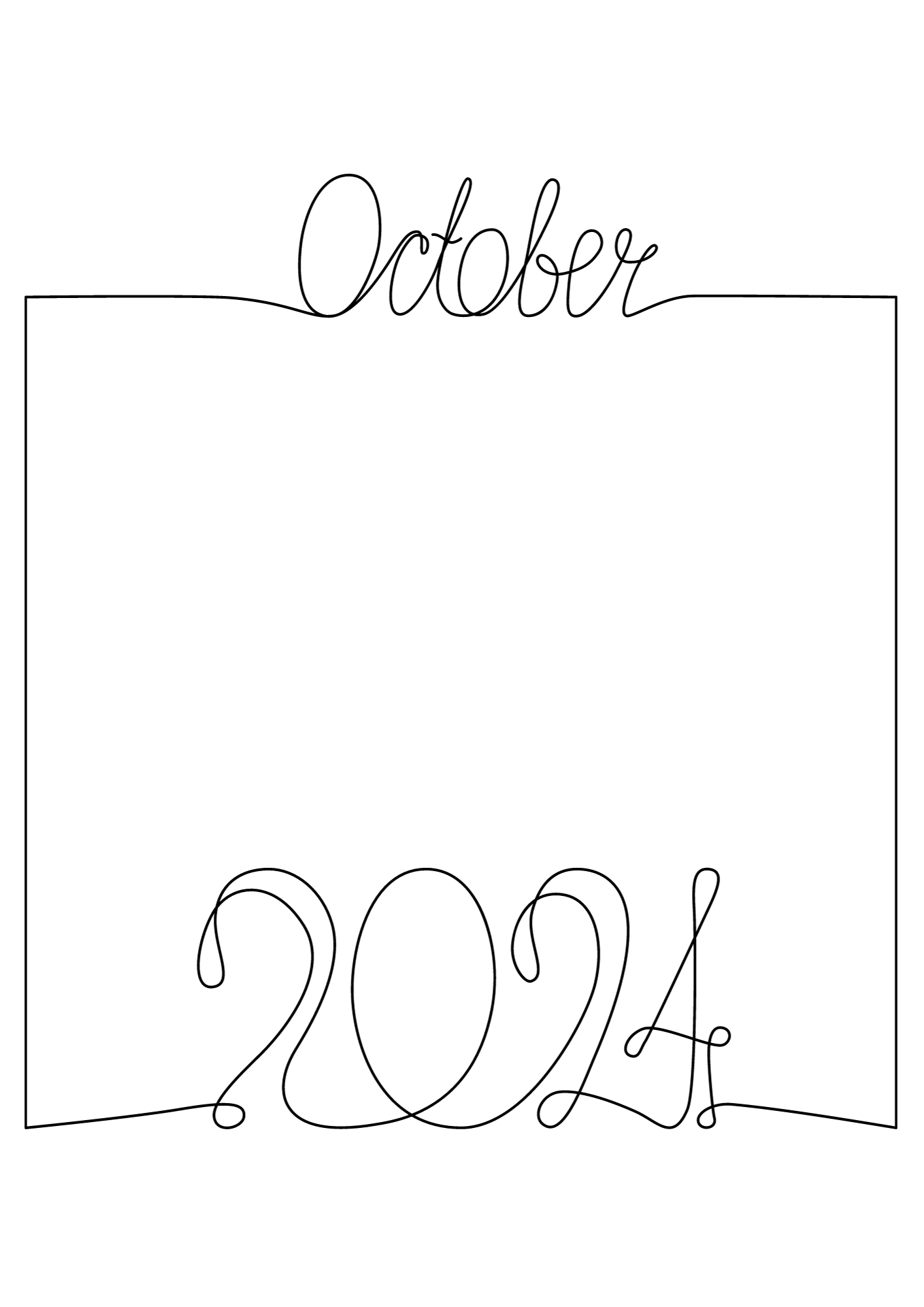 Simple Calendar 2024 Coloring Pages