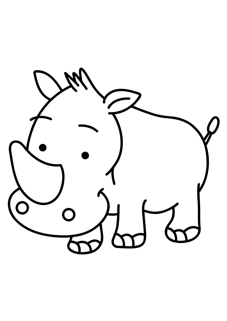 Sweet Rhino Coloring Pages