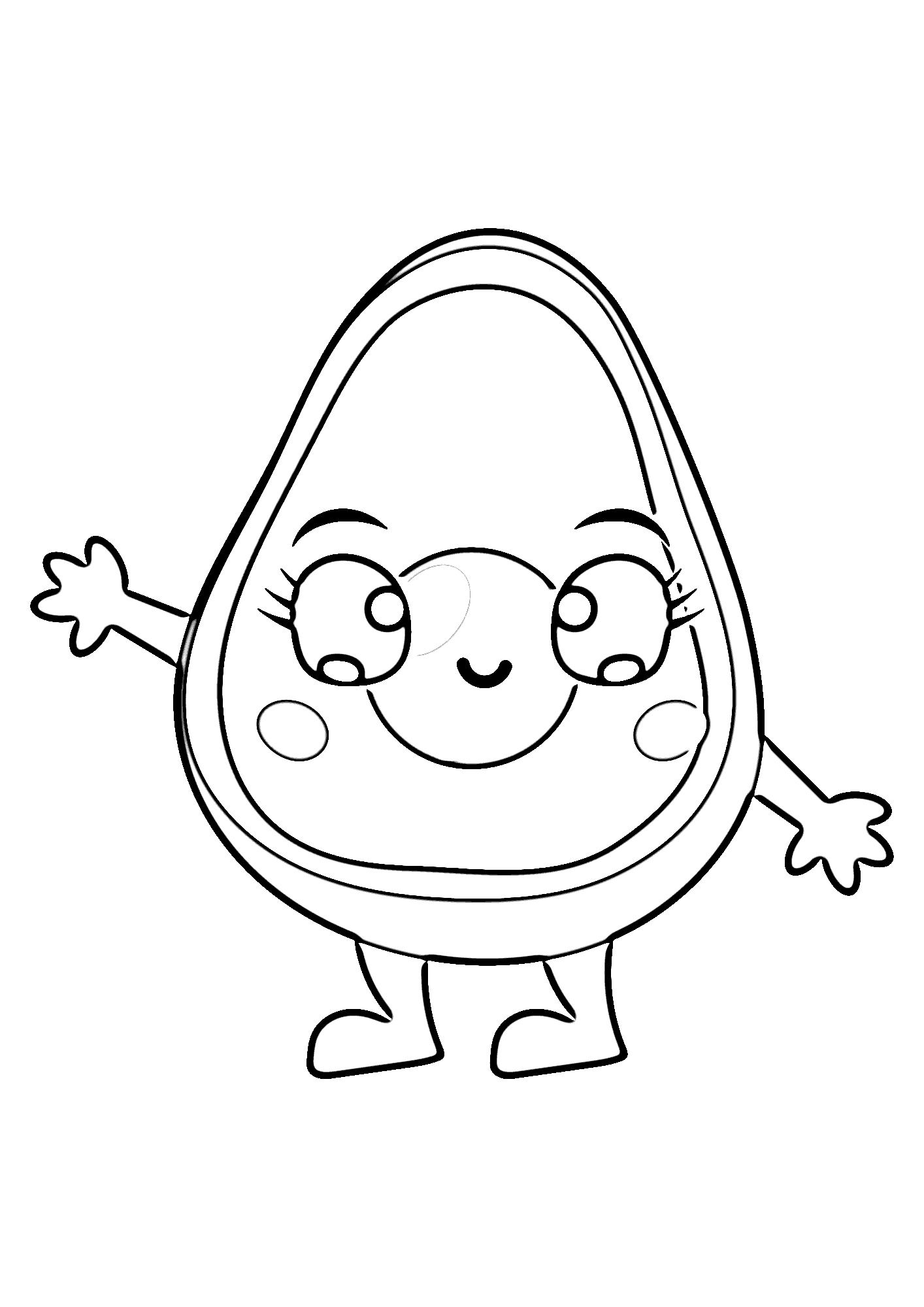 Sweet Avocado Coloring Page