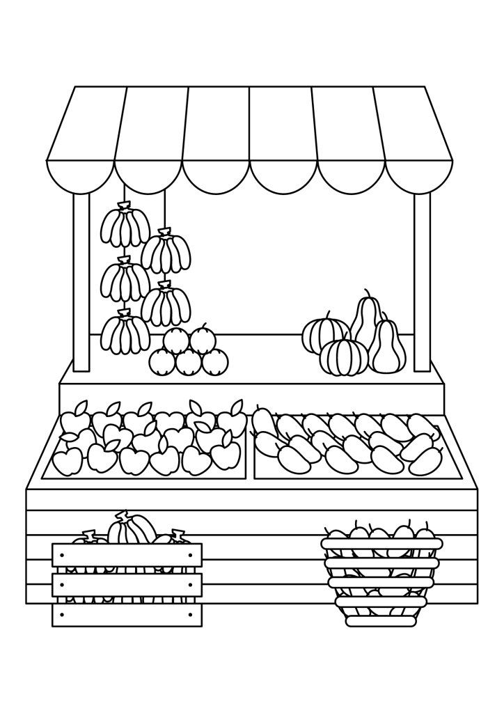Clean Lined Fruit Stall And Shop Front