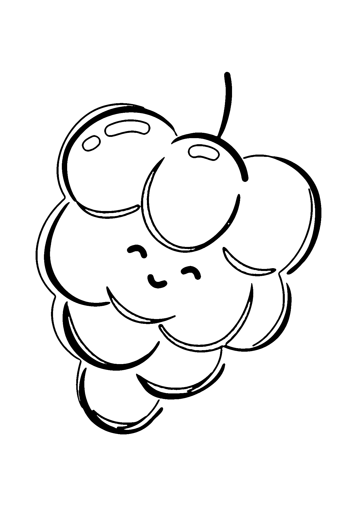 Grapes Drawing Coloring Pages