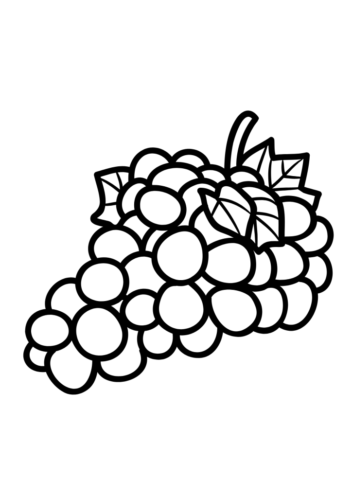 Grapes Free Image For Children Coloring Pages