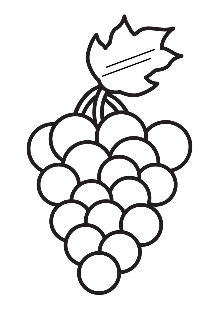 Grapes Line Coloring Pages