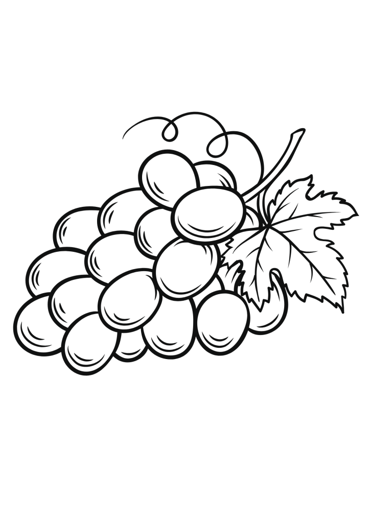 Grapes Picture Coloring Pages