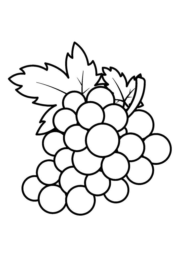 Grapes To Print Coloring Pages