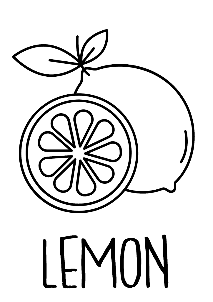 Lemon Drawing Coloring Pages