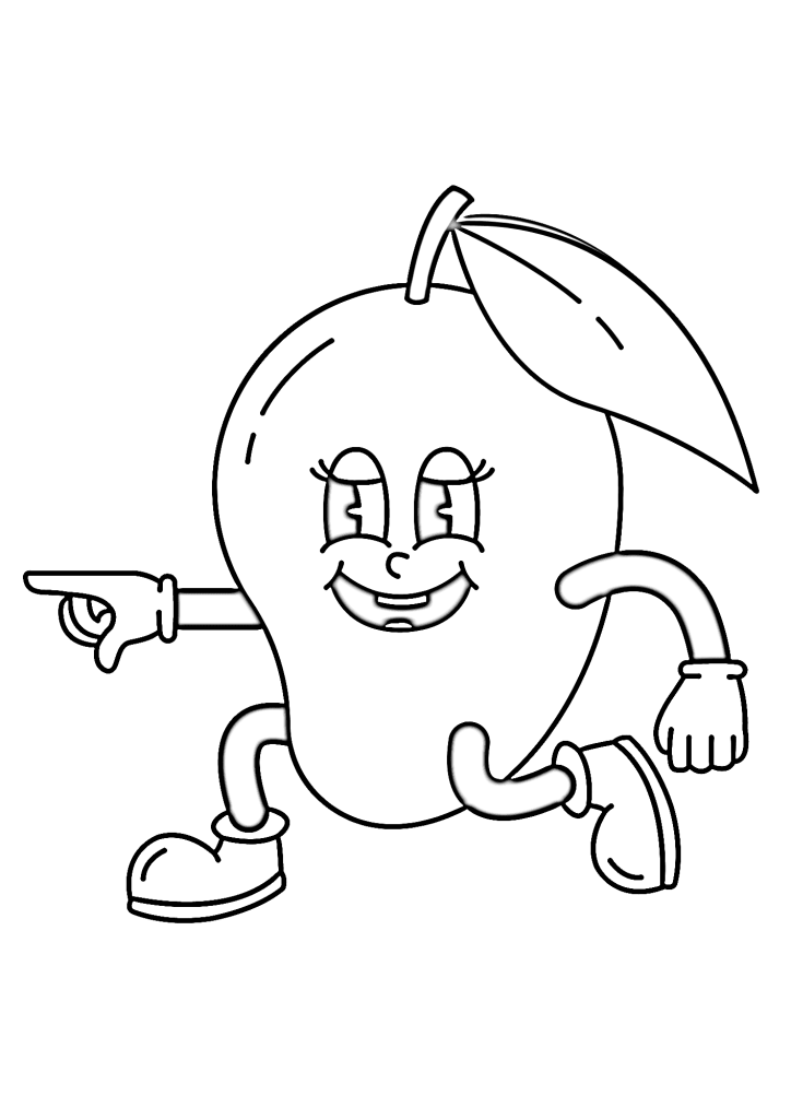 Mango Cartoon Image Coloring Pages