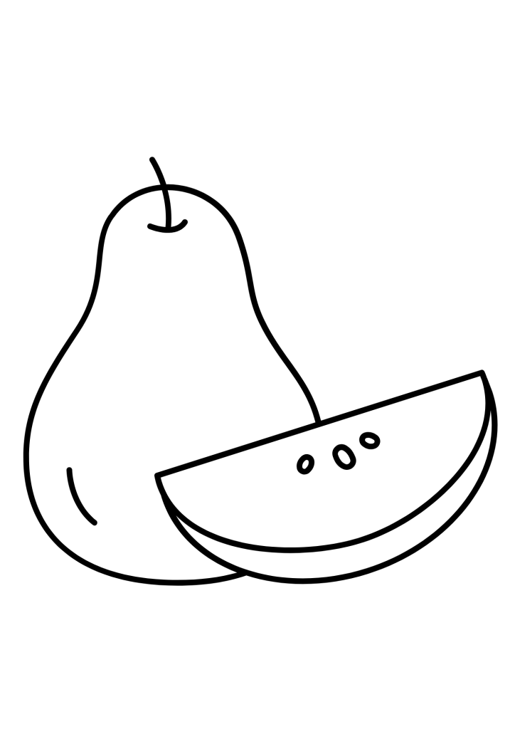 Pear Free Printable For Children Coloring Pages