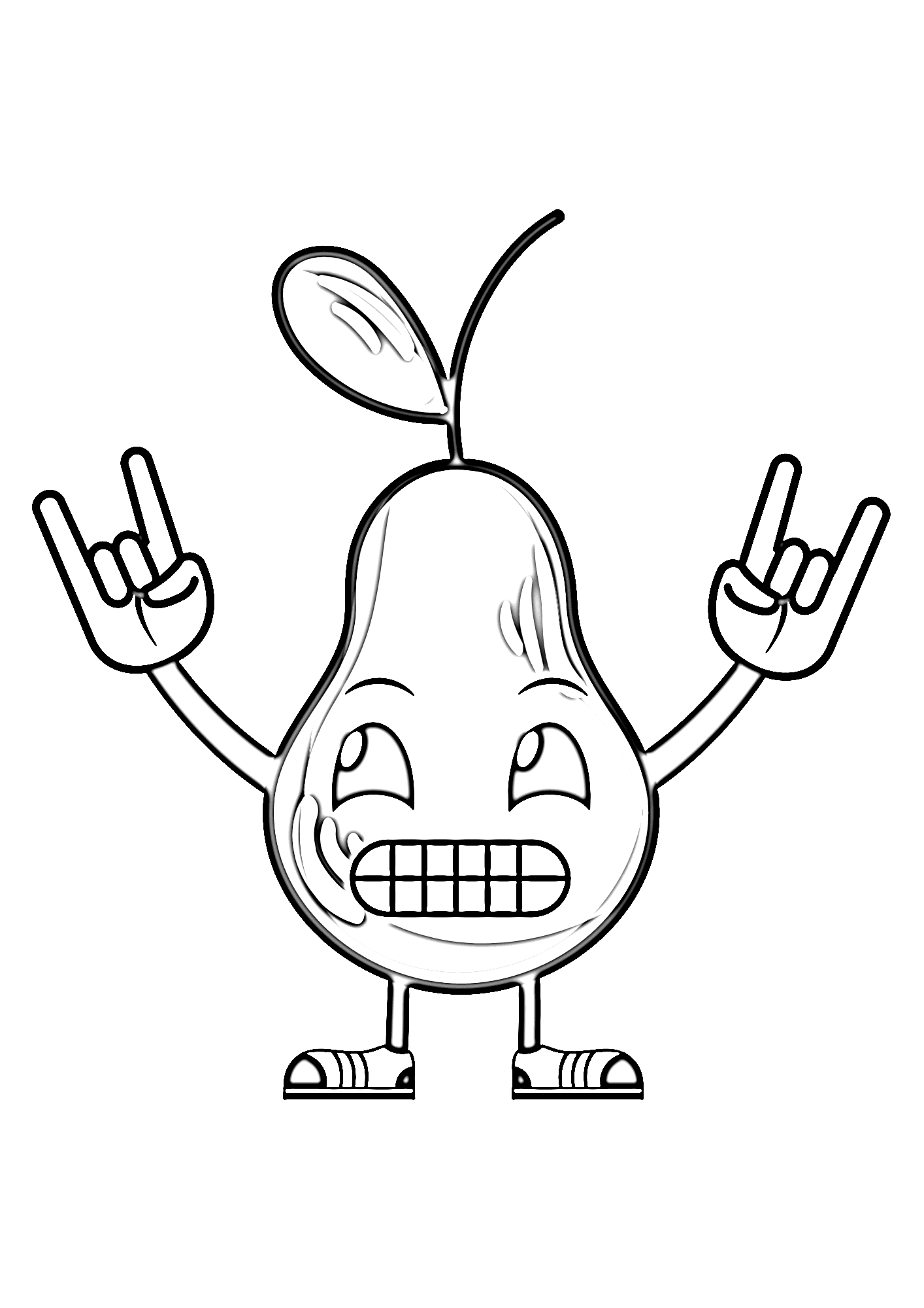 Pear Funny Coloring Pages