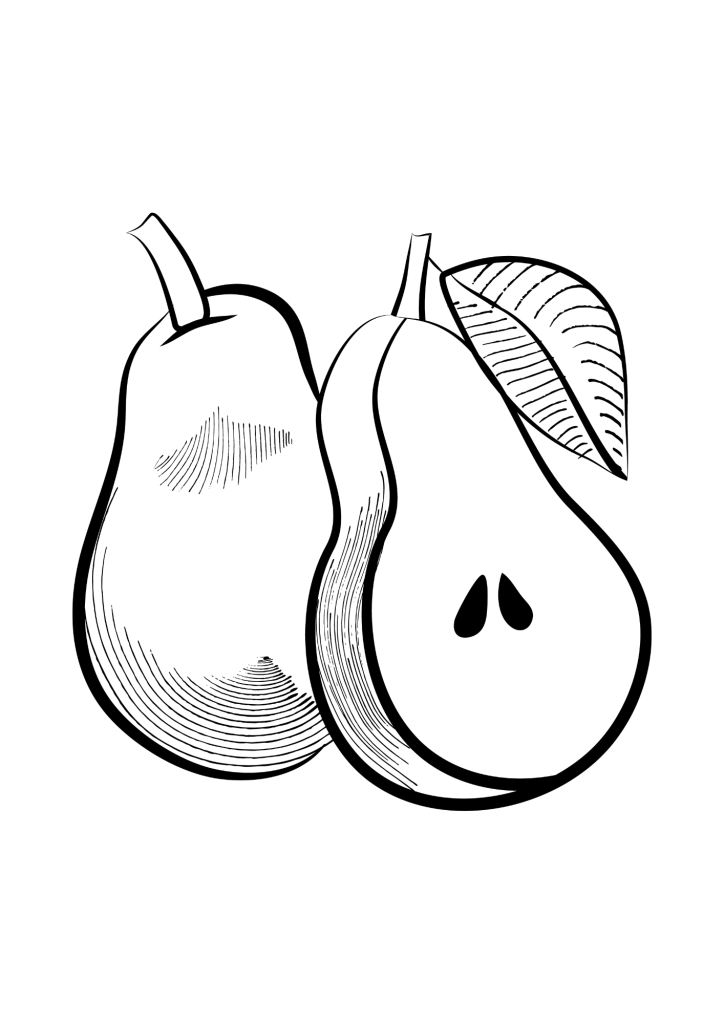 Cut Pears Coloring Pages