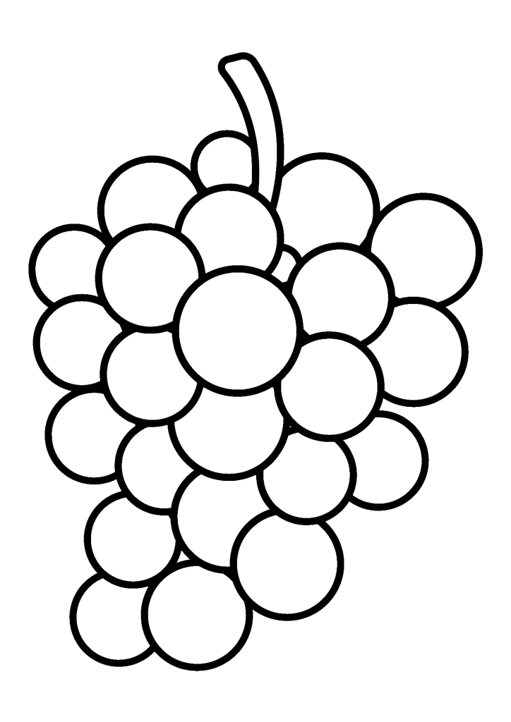 Cute Grapes Image For Children Coloring Pages