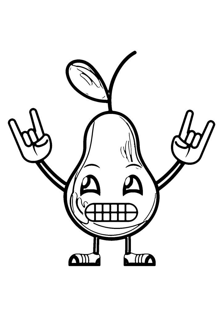 Happy Pear Coloring Pages