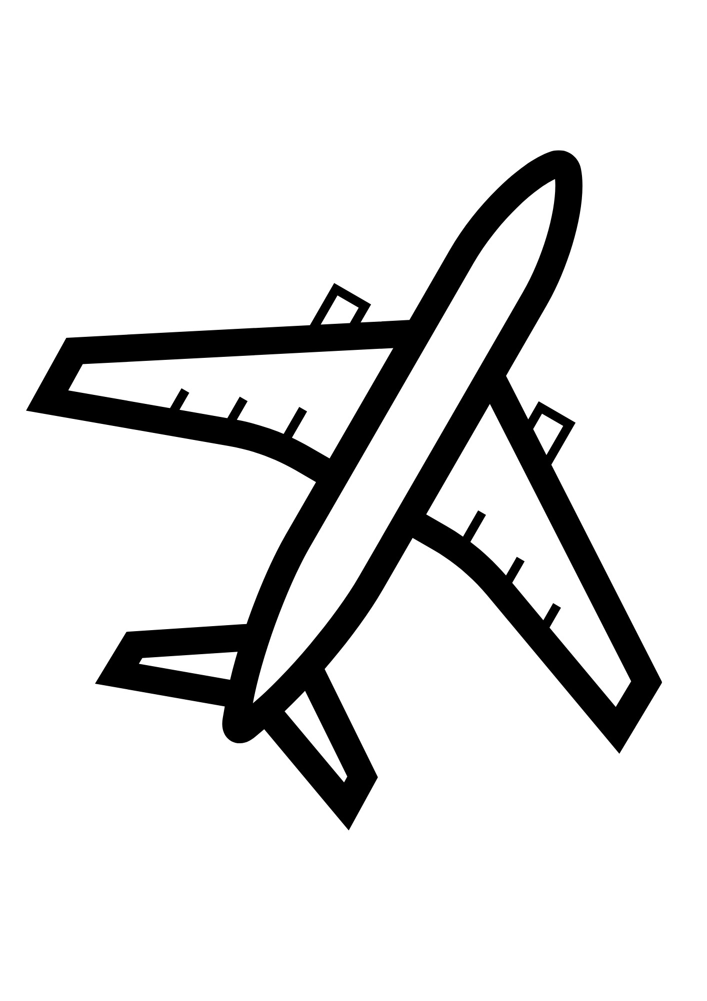 Airplane Outline Coloring Pages