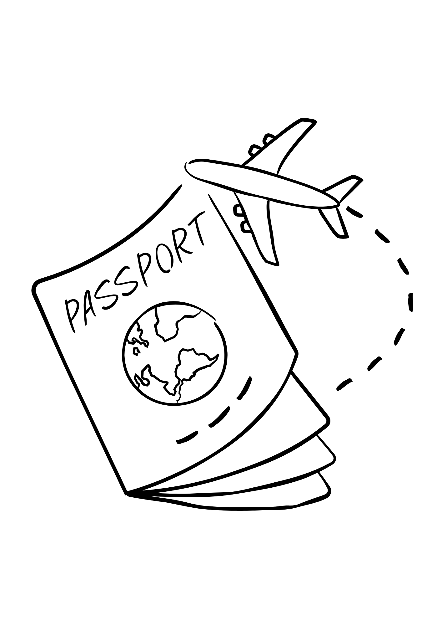 Airplane Passport Coloring Pages