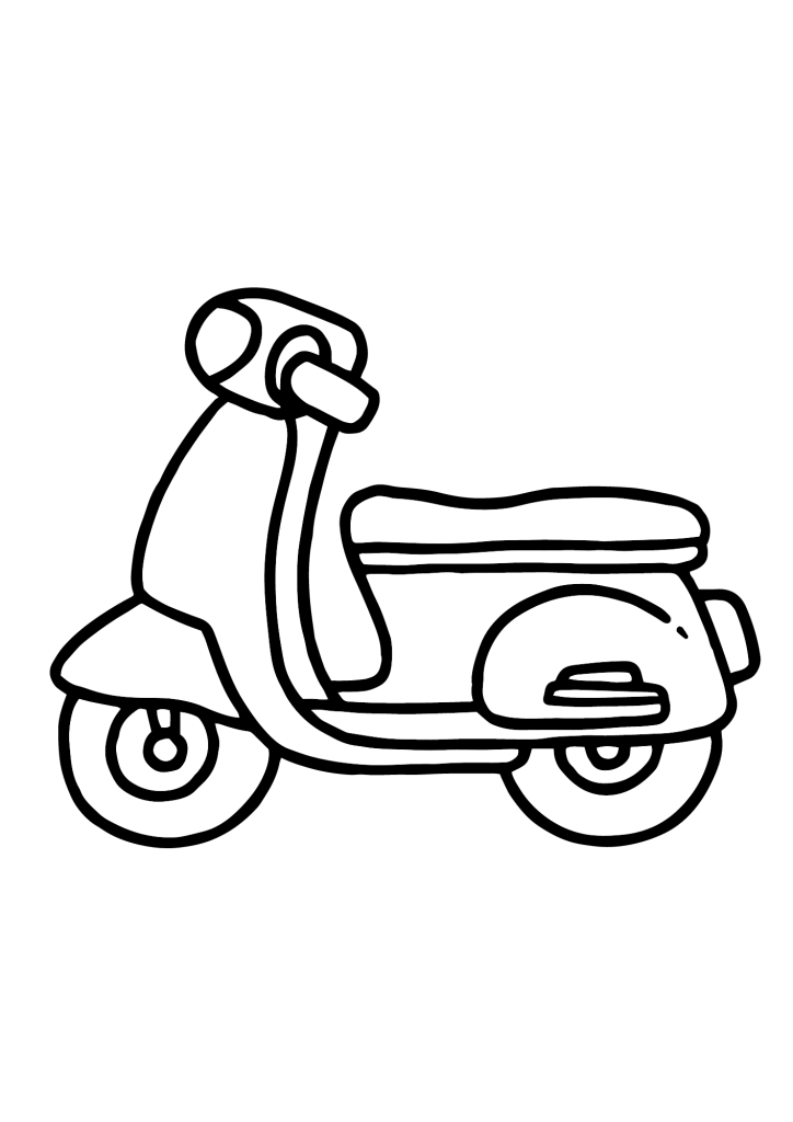 Delivery Motorcycle Vehicle Coloring pages