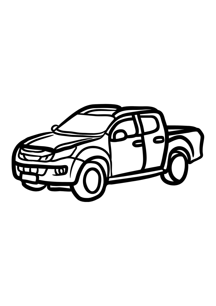 Hand Drawn Pickup Truck Coloring Pages