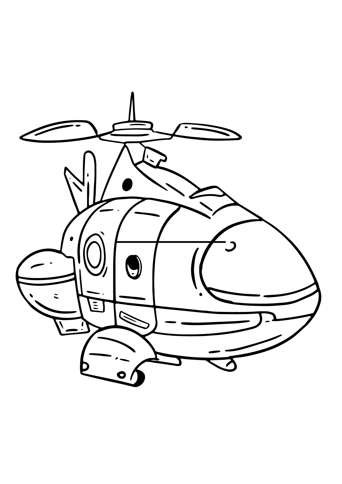 Helicopter For Children Printable Coloring Pages