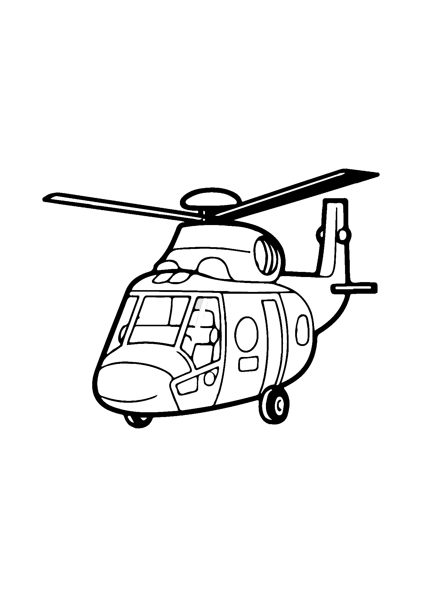 Helicopter Line Coloring Pages