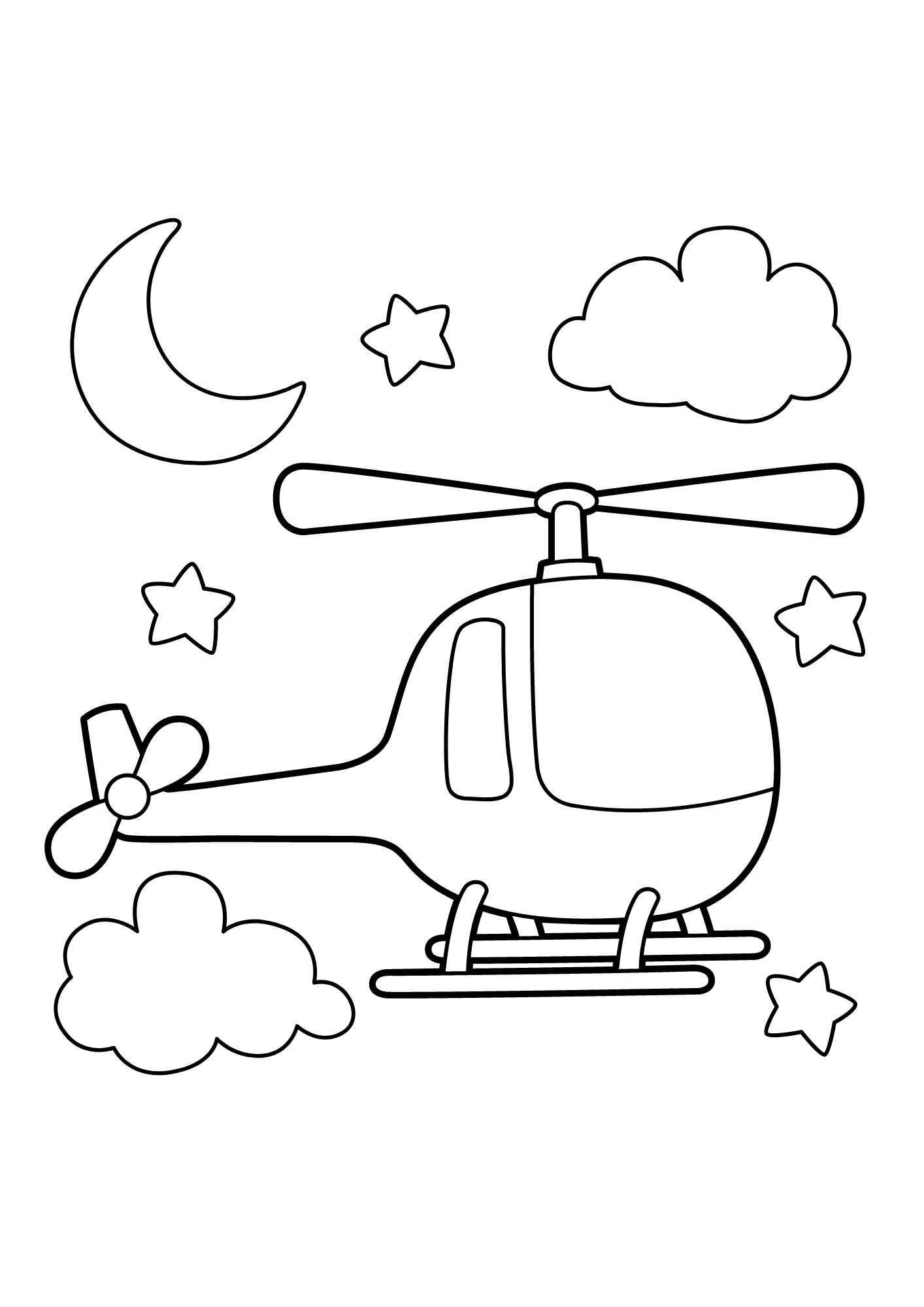 Helicopter Picture For Kids Coloring Pages