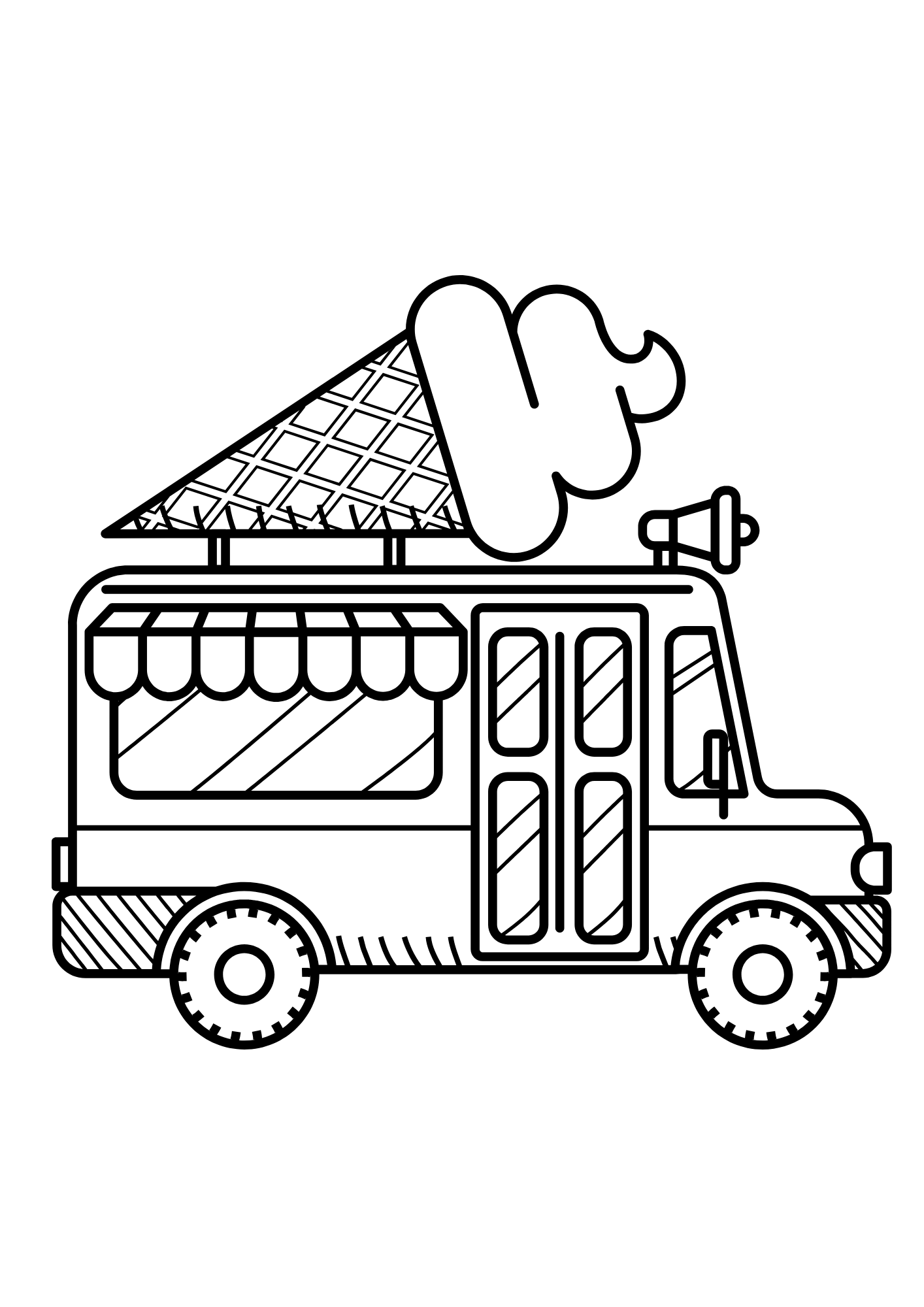 Ice Cream Food Truck Coloring Pages