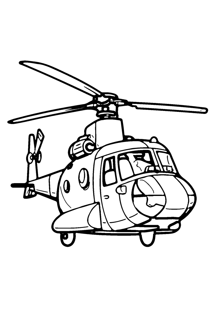 Image Of Helicopter Coloring Pages