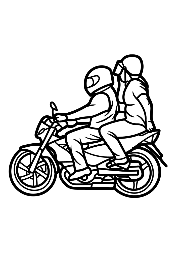 Motorcycle Taxi Coloring pages