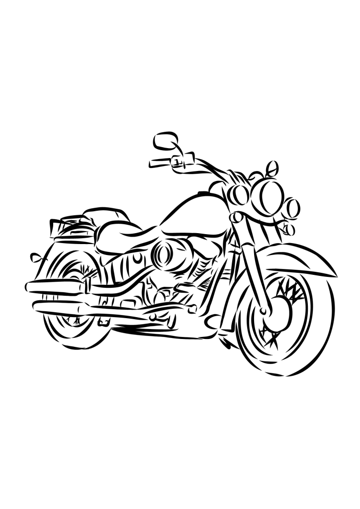 Motorcycle Drawing Coloring pages