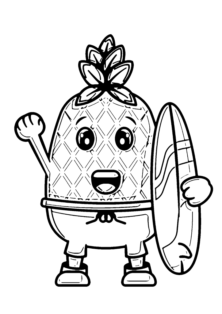 Pineapple Drawing Coloring Pages