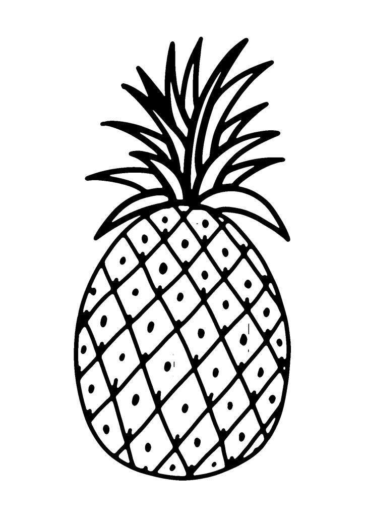 Pineapple Fruit Coloring Pages