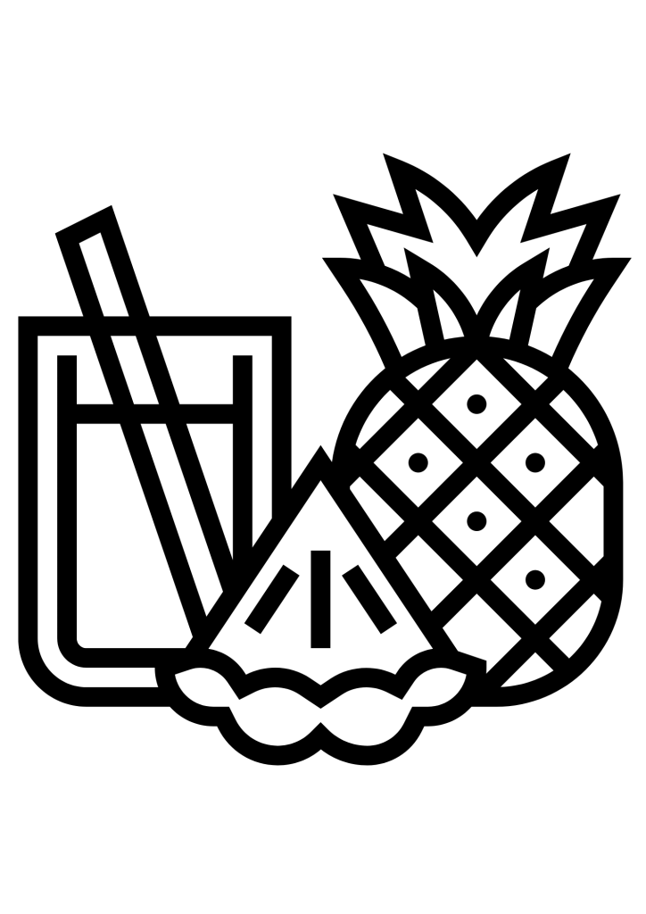 Pineapple Outline Coloring Pages