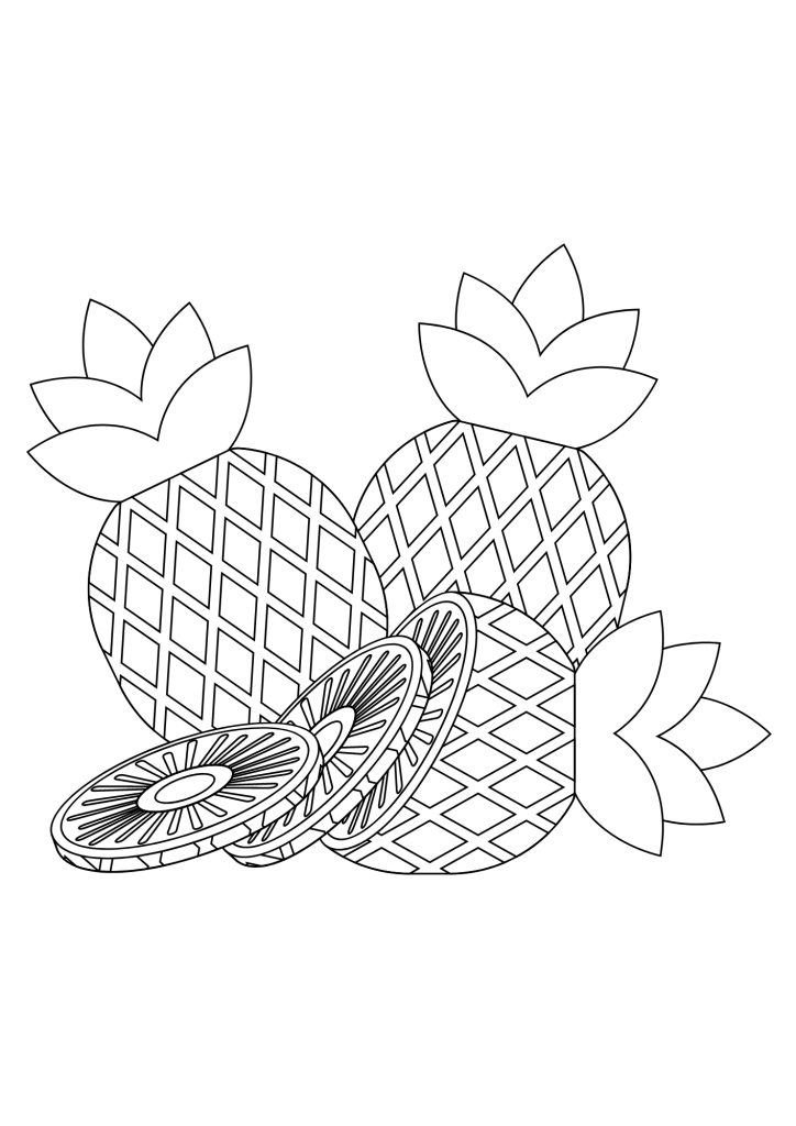 Pineapple Printable Free Coloring Pages