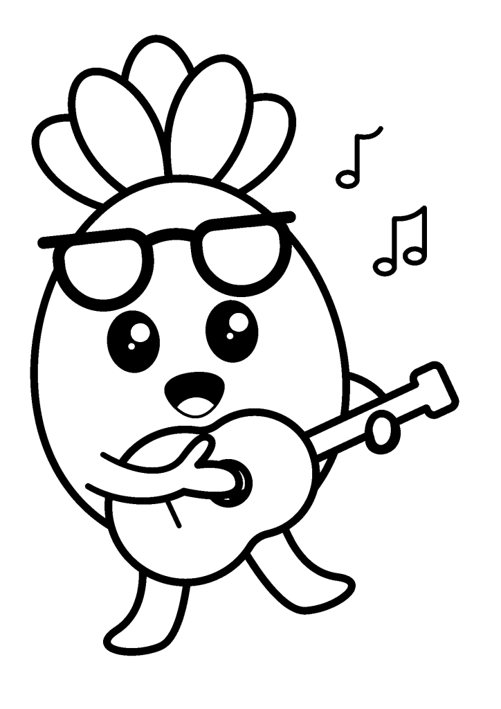 Pineapple Sing A Song Coloring Pages