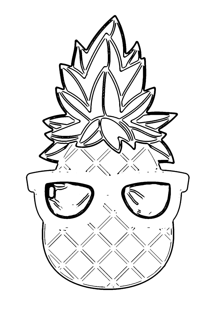 Pineapples Free Printable Coloring Pages