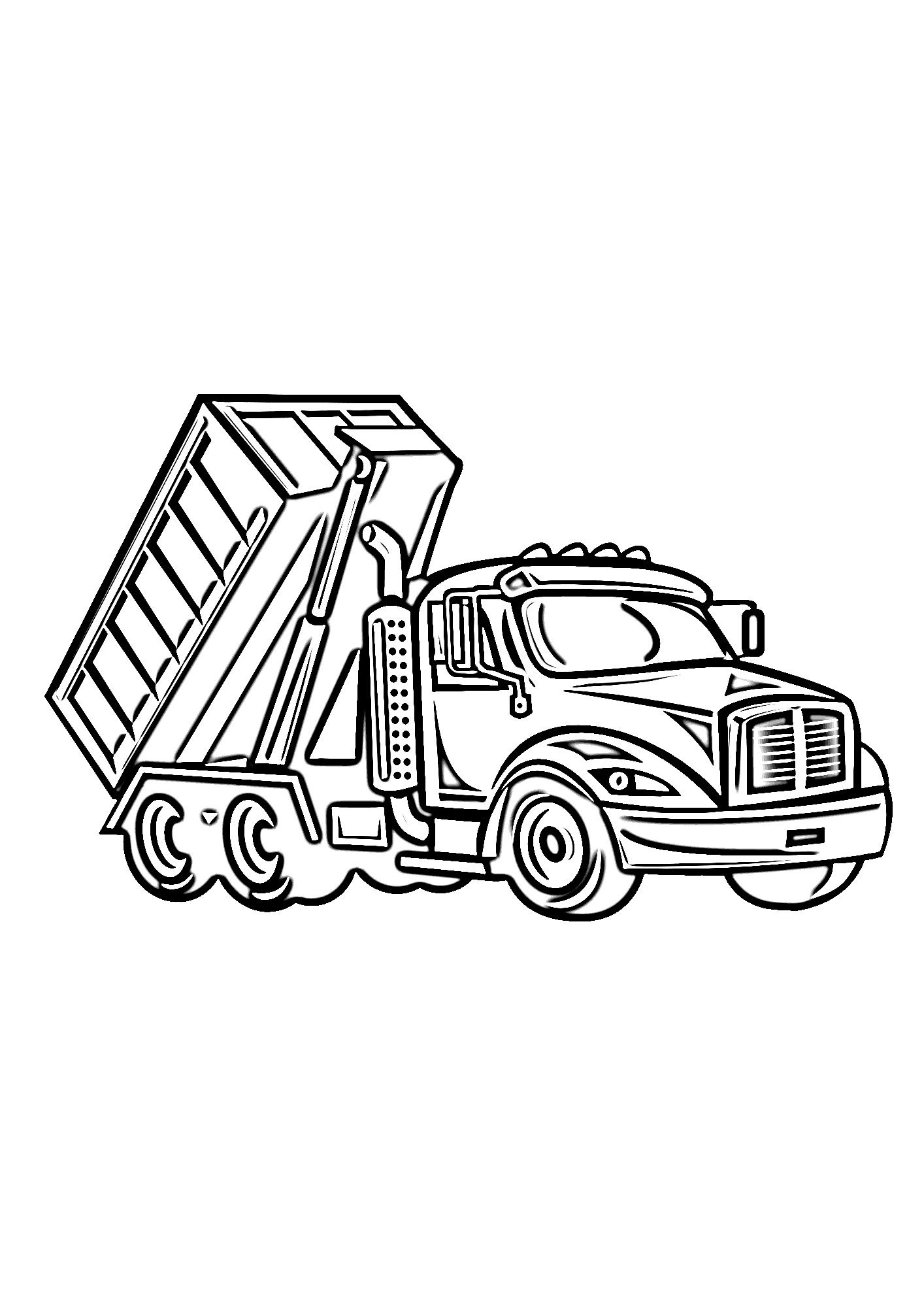 Roll-off Truck Bin Truck Coloring Pages