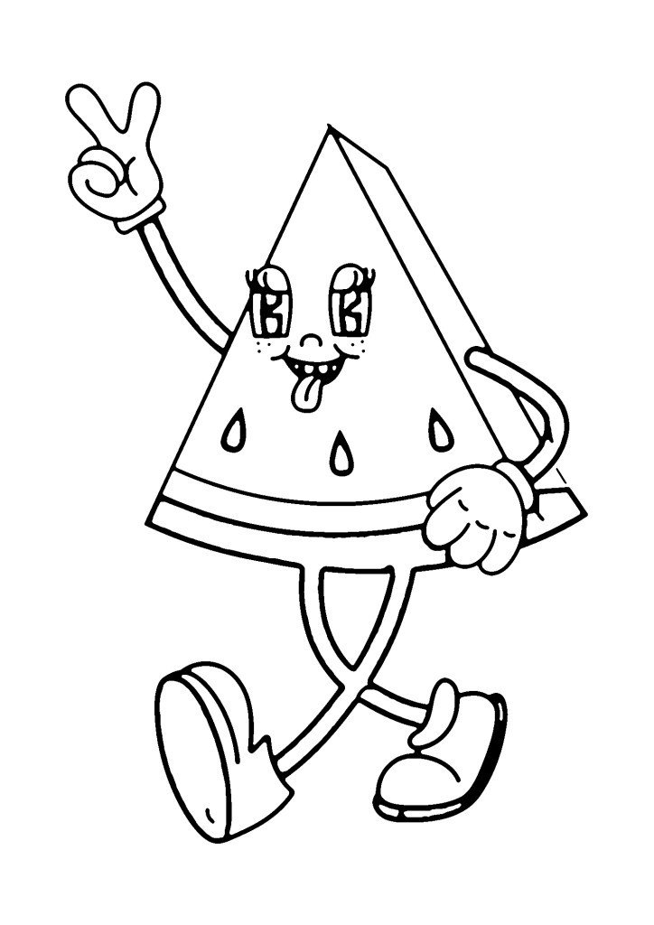 Watermelons cartoon coloring pages