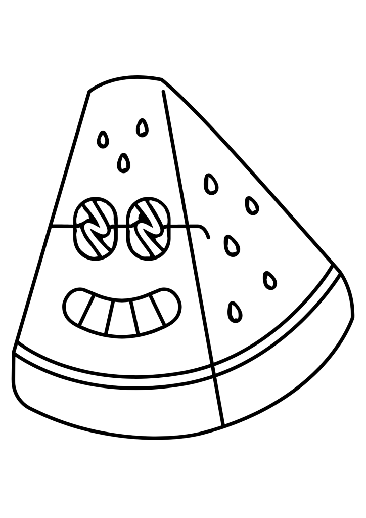 Watermelons Drawing For Kids Coloring Pages