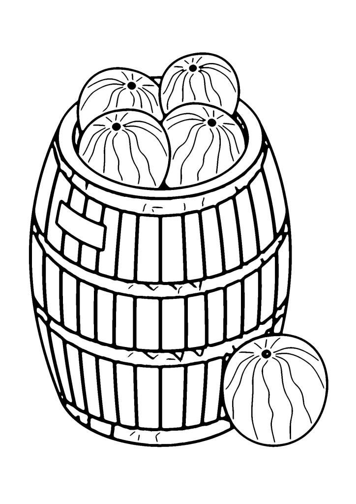Watermelons Fuit Free Coloring Pages