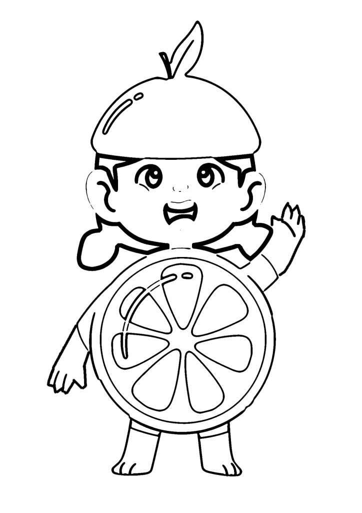 Baby Orange Coloring Pages