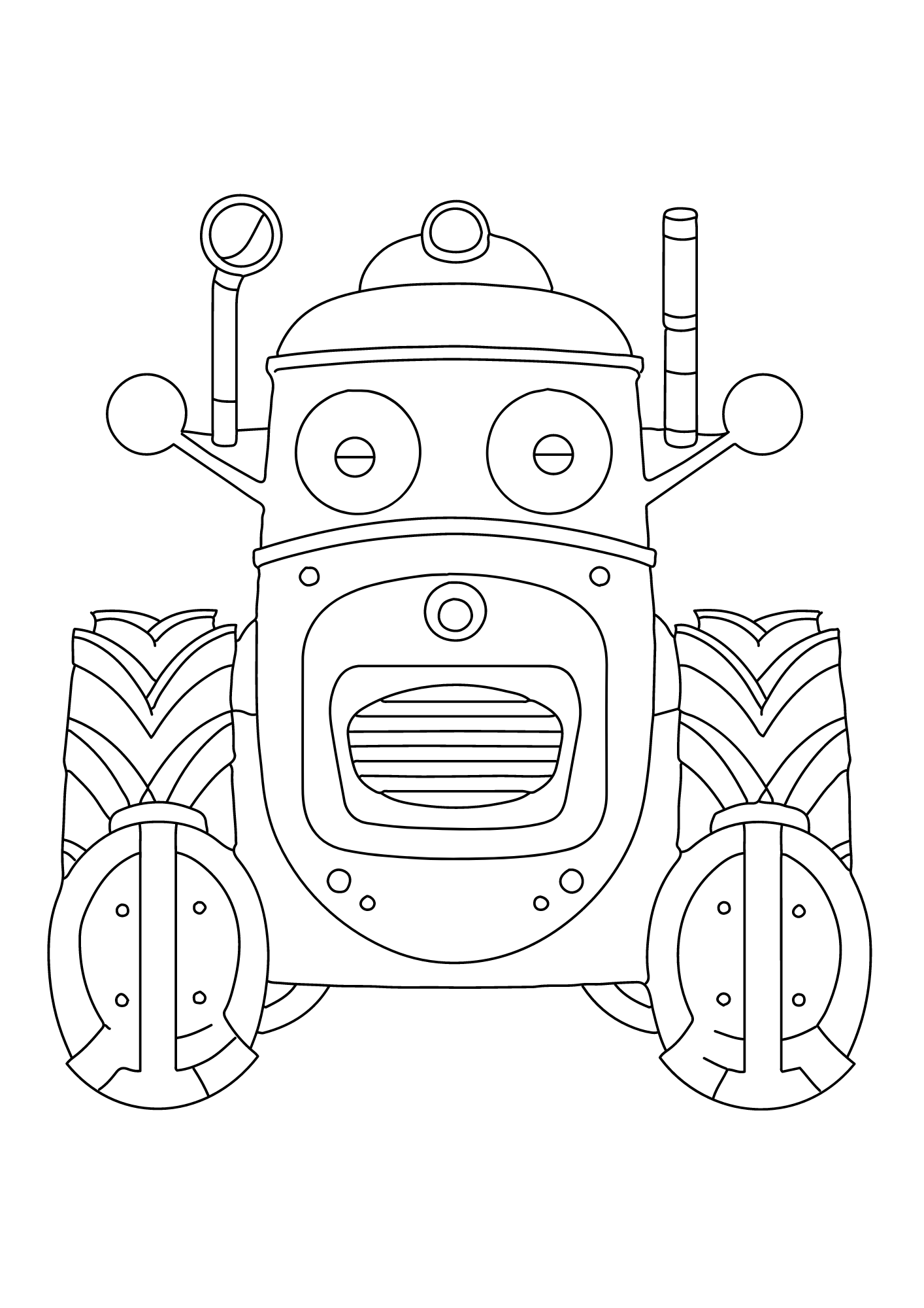 Cartoon Tractor Coloring Pages