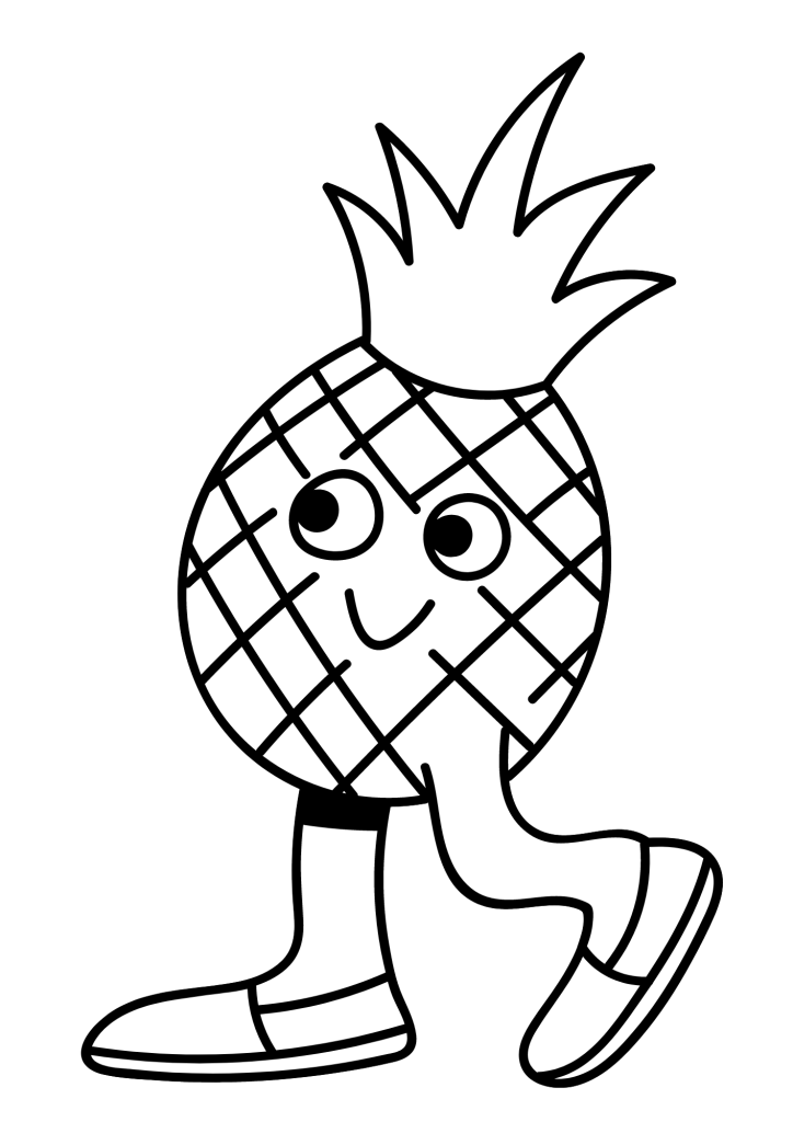 Cute Pineapple Line Coloring Pages