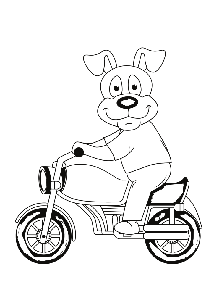 Dog Ride Motorcycle Coloring Pages