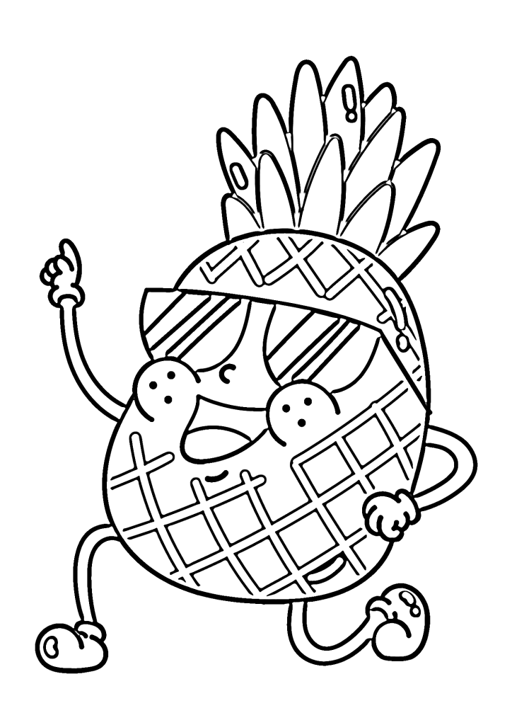 Funny Pineapple Coloring Pages