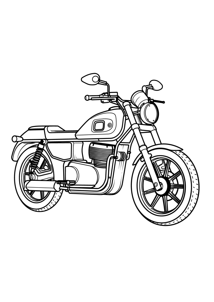 Motorcycle Sketch Drawing Coloring Pages